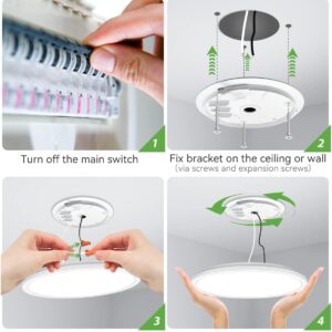 Home zemty 6pack 12 inch led flush mount ceiling light (white)